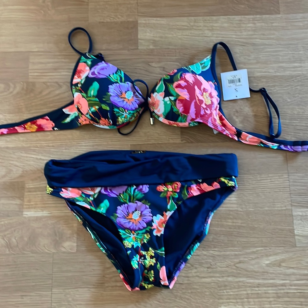 New Skye Sepali Navy Floral Bikini size S